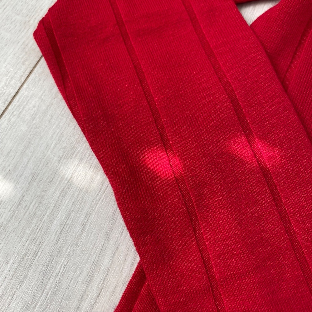 Long Sleeve Red Ribbed Knit Top - Picture 7 of 11